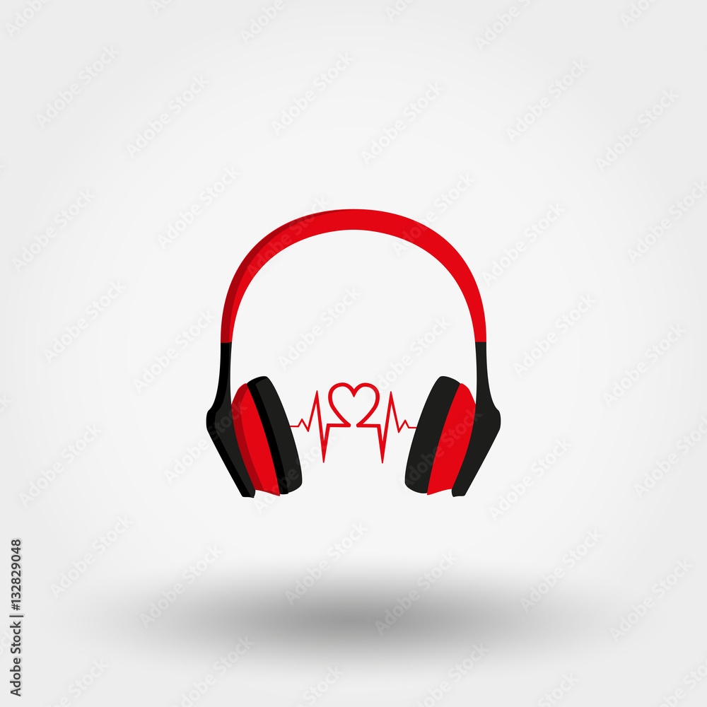 Vector headphones icon. Vector headphones icon.