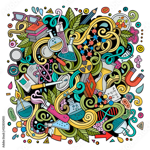 Cartoon cute doodles Science illustration