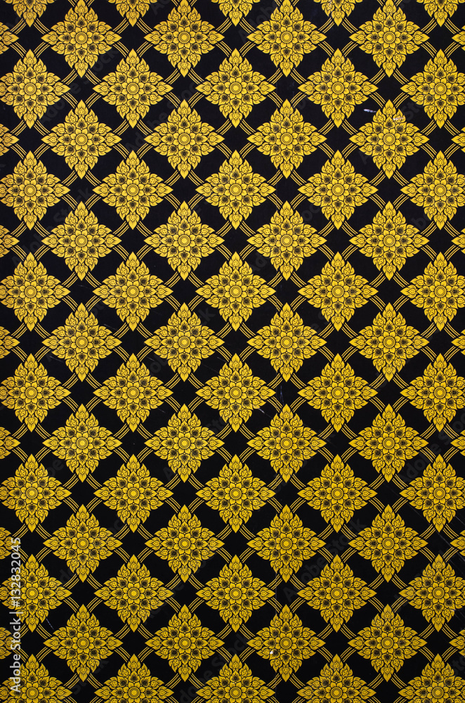 Thailand striped pattern on the wall in temple Thailand