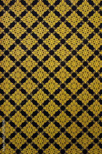Thailand striped pattern on the wall in temple Thailand