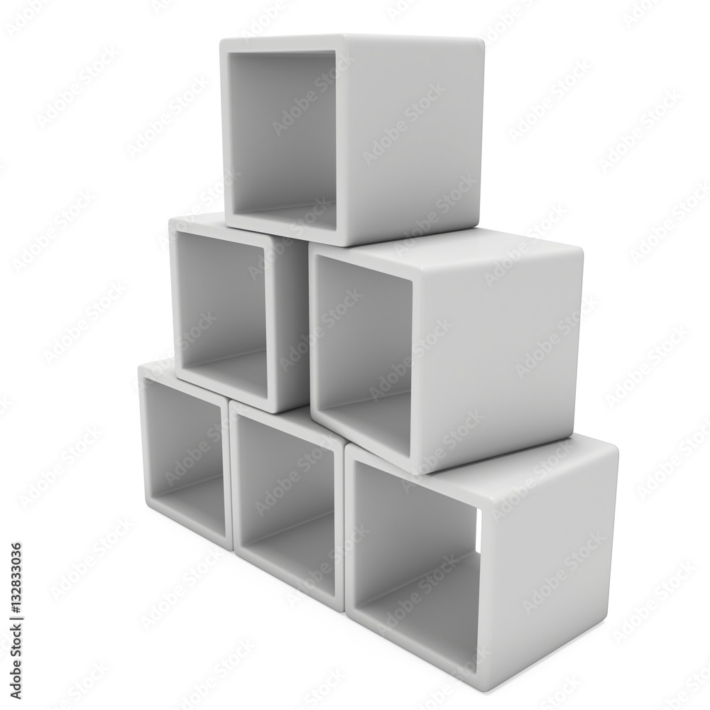Product display boxes. 3D render isolated on white. Platform or Stand Illustration. Template for Object Presentation. Product display boxes. 3D render isolated on white. Platform or Stand Illustration. Template for Object Presentation.