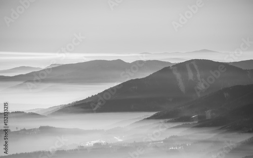 Black and white landscape