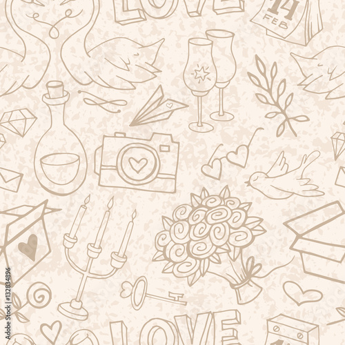 Cute and gentle Valentine's Day seamless pattern