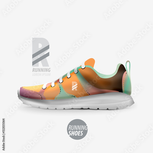 Vector running shoes ad product template