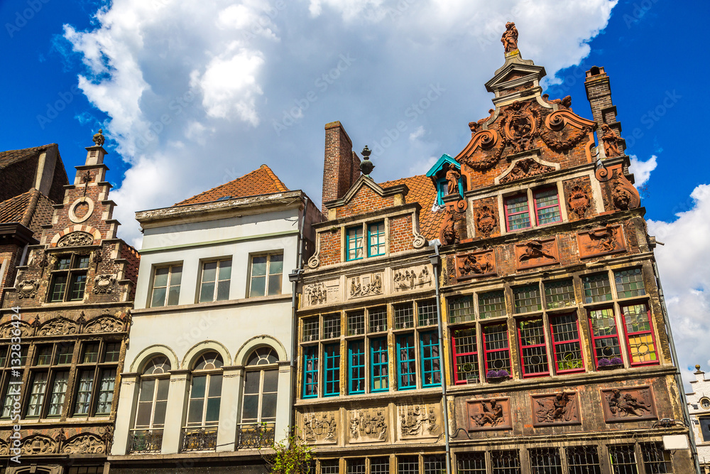 The facade of old house in Gent