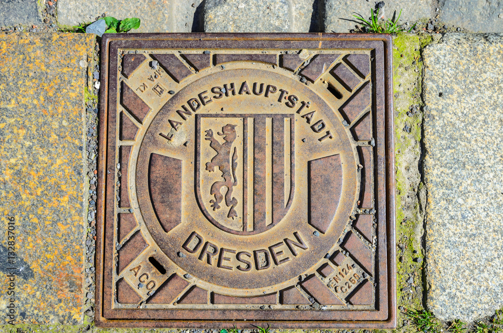 Hatch of sewage in Dresden, Germany Saxony, Germany