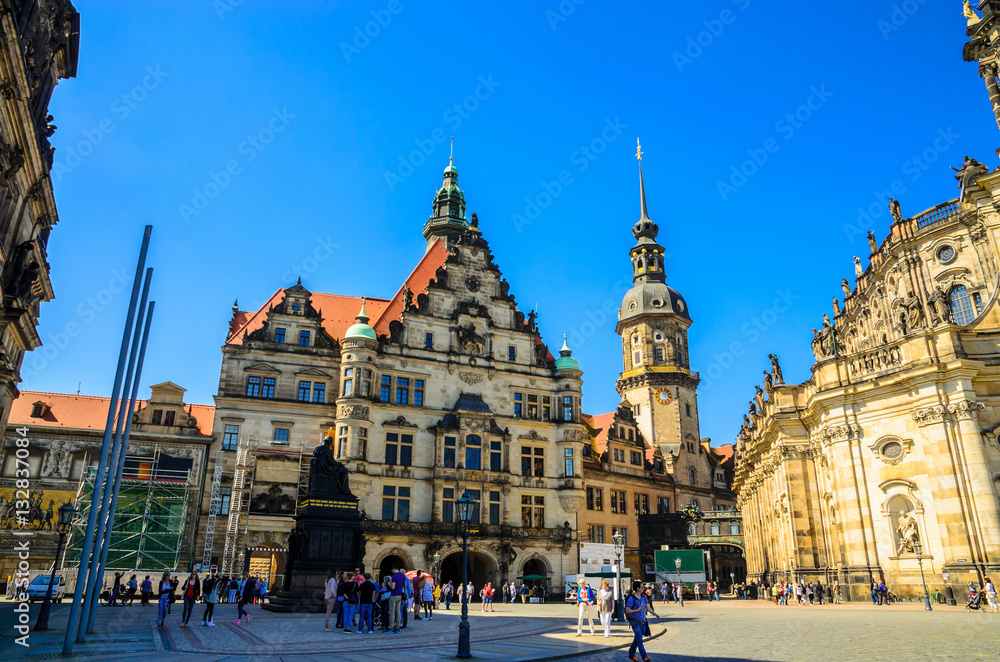 Dresden Cathedral of the Holy Trinity or Hofkirche, Dresden Castle, Dresden, Saxony, Germany
