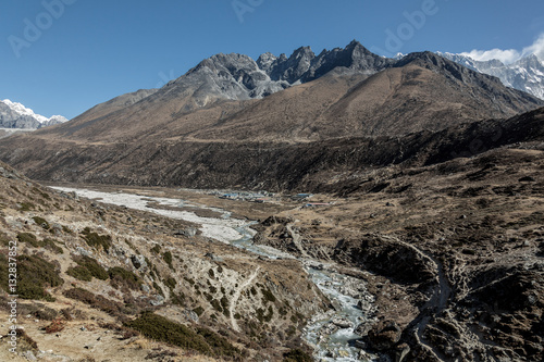 The village Periche on the trail to Everest - Nepal, Himalayas photo