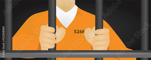 Prisoner in orange uniform vector