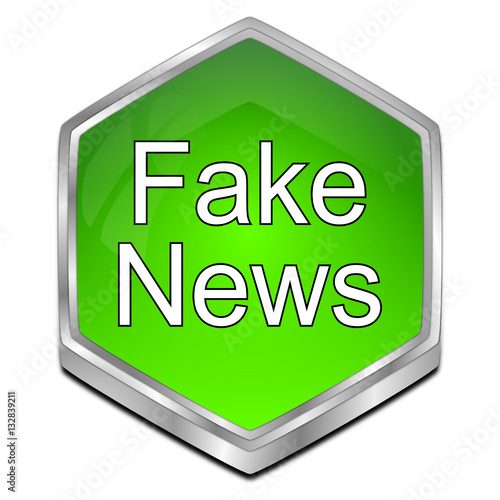 Fake News button - 3D illustration