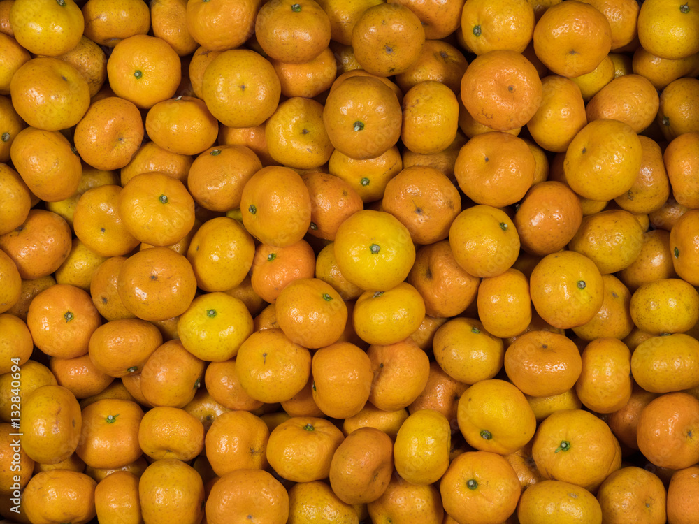 Top view of fresh oranges