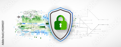 Protection concept of digital and technological.