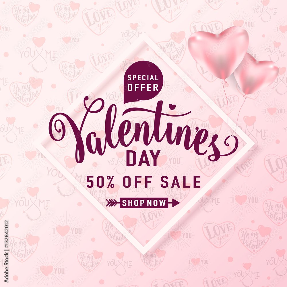 Vector illustration of valentines day sale background Vector illustration of valentines day sale background