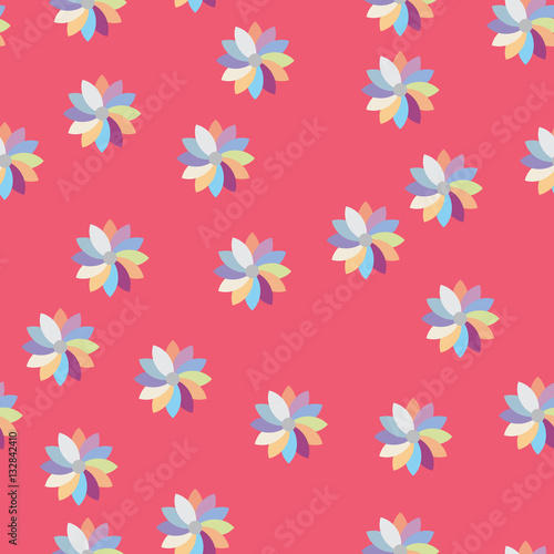 Seamless colorful floral geometric pattern