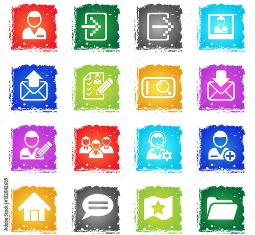 accaunt icon set in grunge style