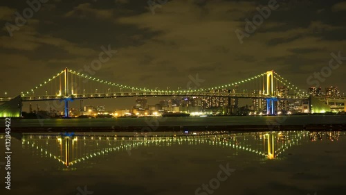 東京湾の夜景タイムラプス