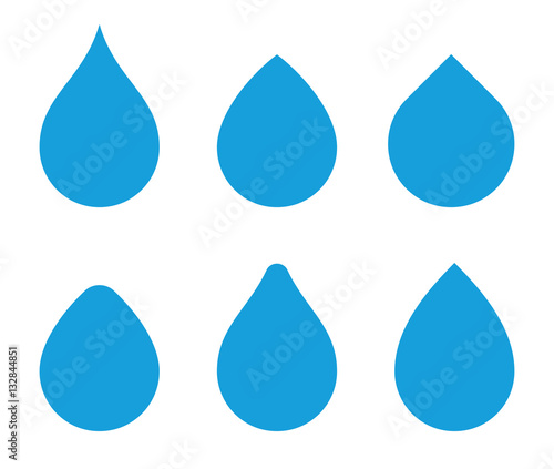 Water drop vector shape set. Waterdrop icons. Aqua droplets logo