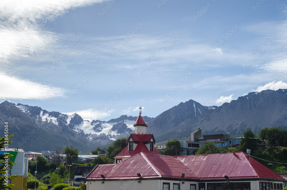 View to Ushuaia and mountains