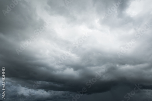 Dramatic dark storm clouds before rainy