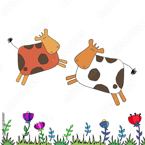 cow vector farm dairy animal illustration cattle