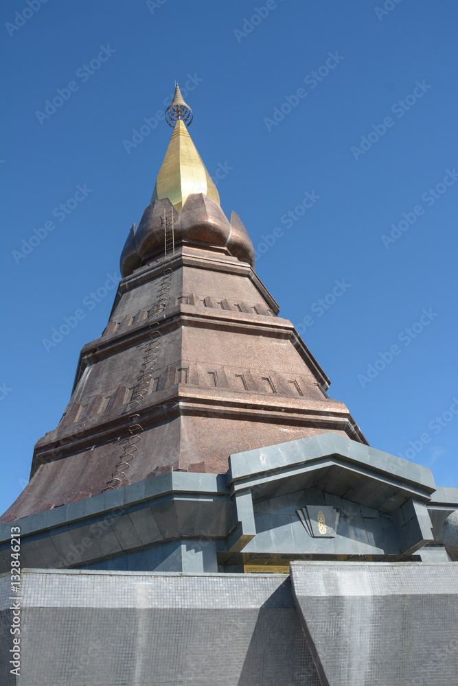pagoda on the moutain (Noppa methanidon-nop pha phon phum siri stupa),Doi Inthanon National Park, Thailand. pagoda on the moutain (Noppa methanidon-nop pha phon phum siri stupa),Doi Inthanon National Park, Thailand.