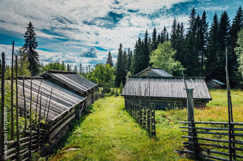 Swedish Hill Farm outside Orsa in Sweden photo