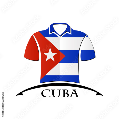 Photography shirts icon made from the flag of Cuba