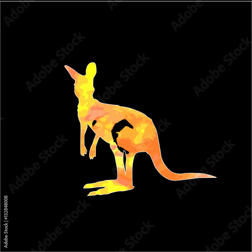 Colored hand sketch kangaroo