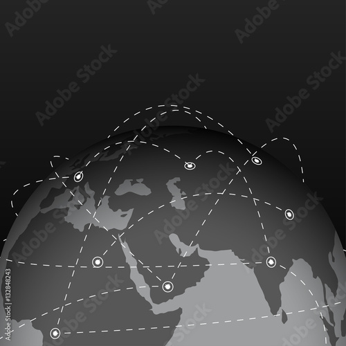 Earth. Aircraft for Your business. Vector Illustration