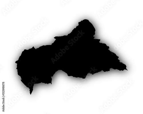 Karte von Zentralafrikanische Republik mit Schatten