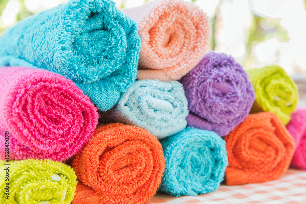 Closeup multicolor towels Closeup multicolor towels