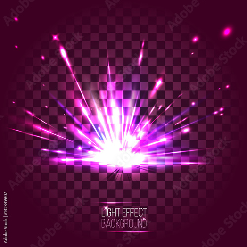 light effect lens purple explosion on transparent background. ve