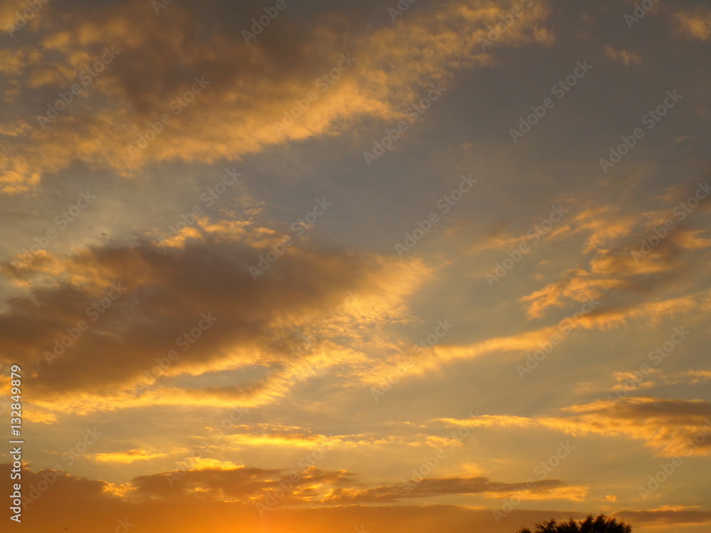 Beautiful after glow of the cloudy sunset sky, Thailand