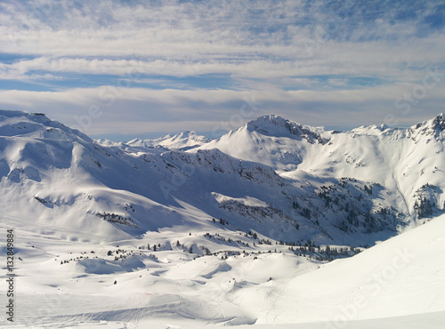 Mountain view of Portes du Soleil ski region, The Alps, France © Richard