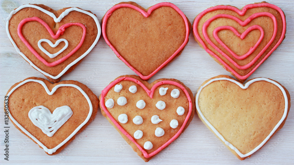 background with heart shape valentine homemade cookies background with heart shape valentine homemade cookies