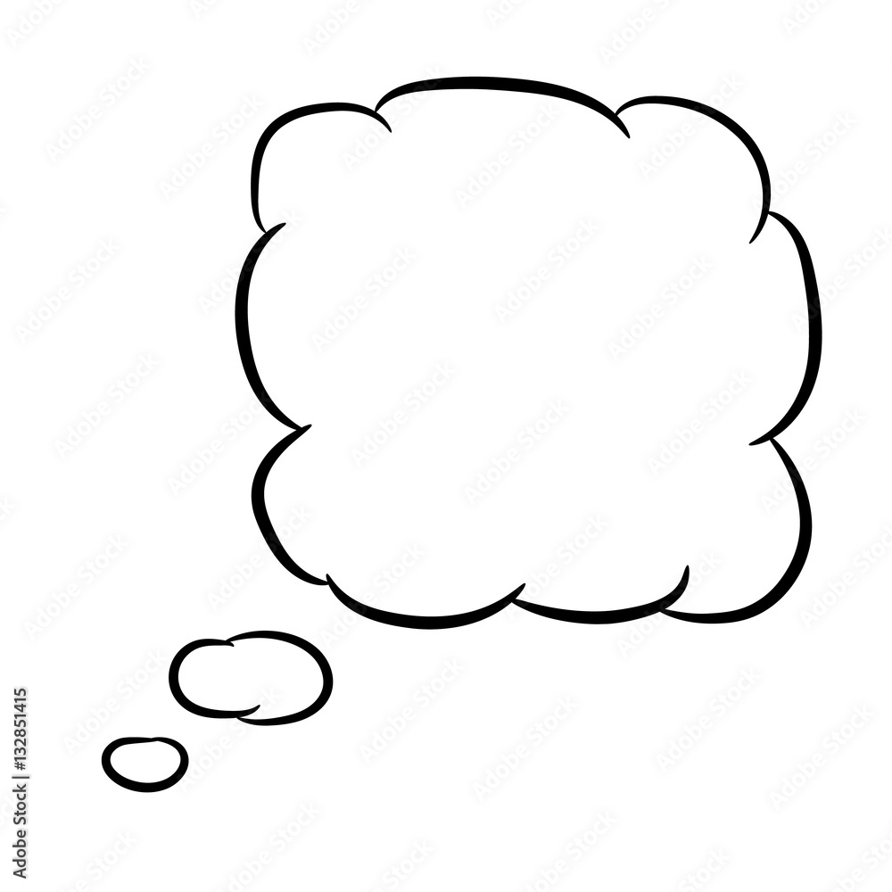 Cloud thought square white of vector illustrations Cloud thought square white of vector illustrations