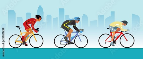 Bike racers on the way