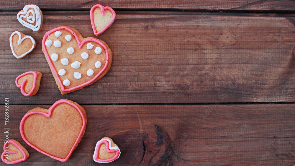 background with heart shape valentine homemade cookies background with heart shape valentine homemade cookies