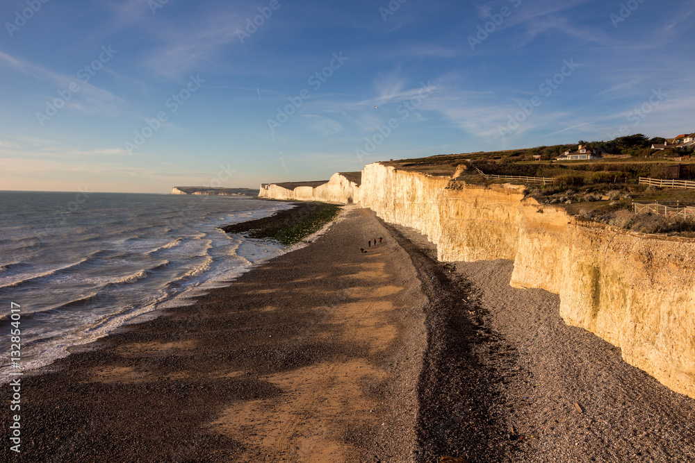 Seven Sisters Cliffs at Birling Gap on a later winter's afternoon,