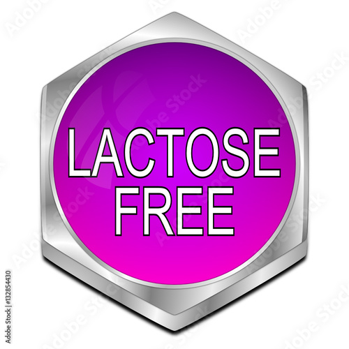Lactose free Button - 3D illustration