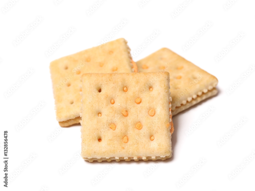 Crackers Isolated on a White Background Crackers Isolated on a White Background