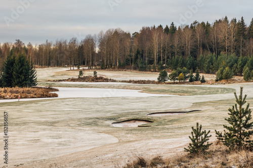 Golf course in winter land