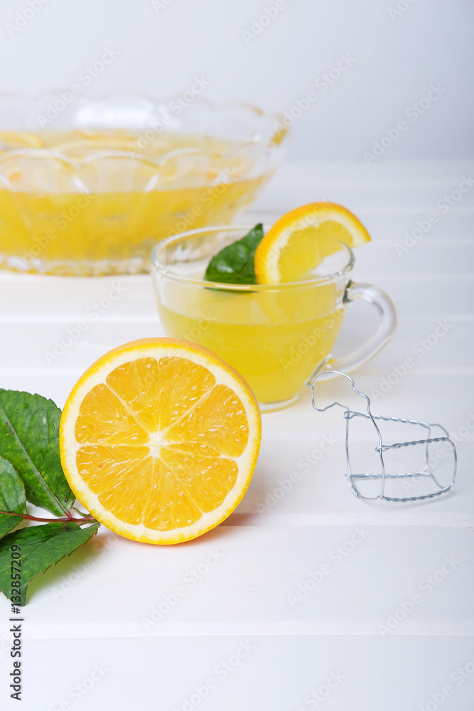 Lemon punch with fruit sweet alcohol summer drink Lemon punch with fruit sweet alcohol summer drink