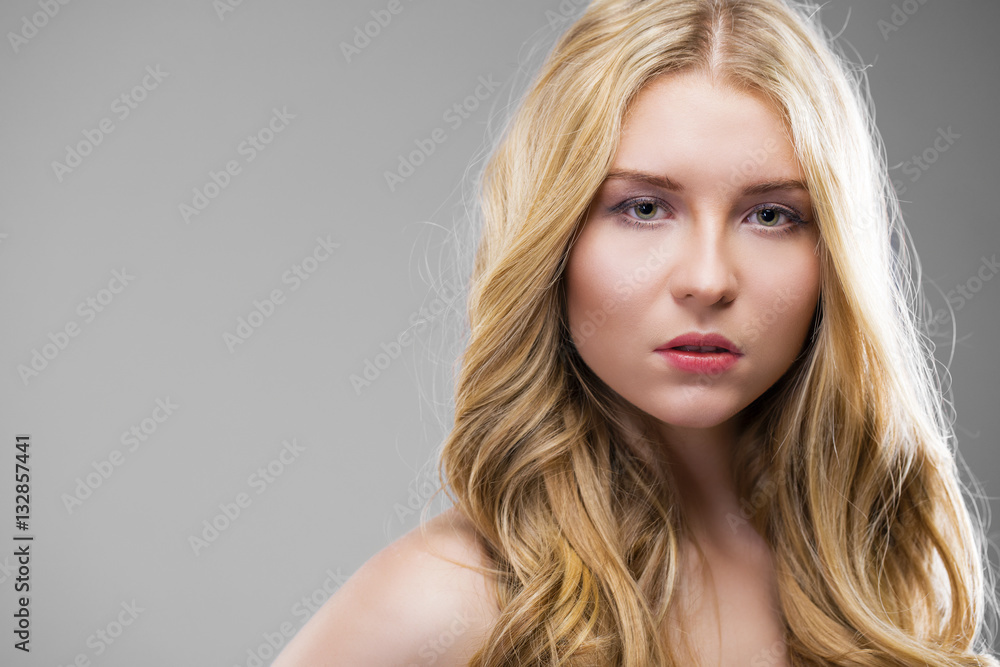Close up blonde woman Close up blonde woman