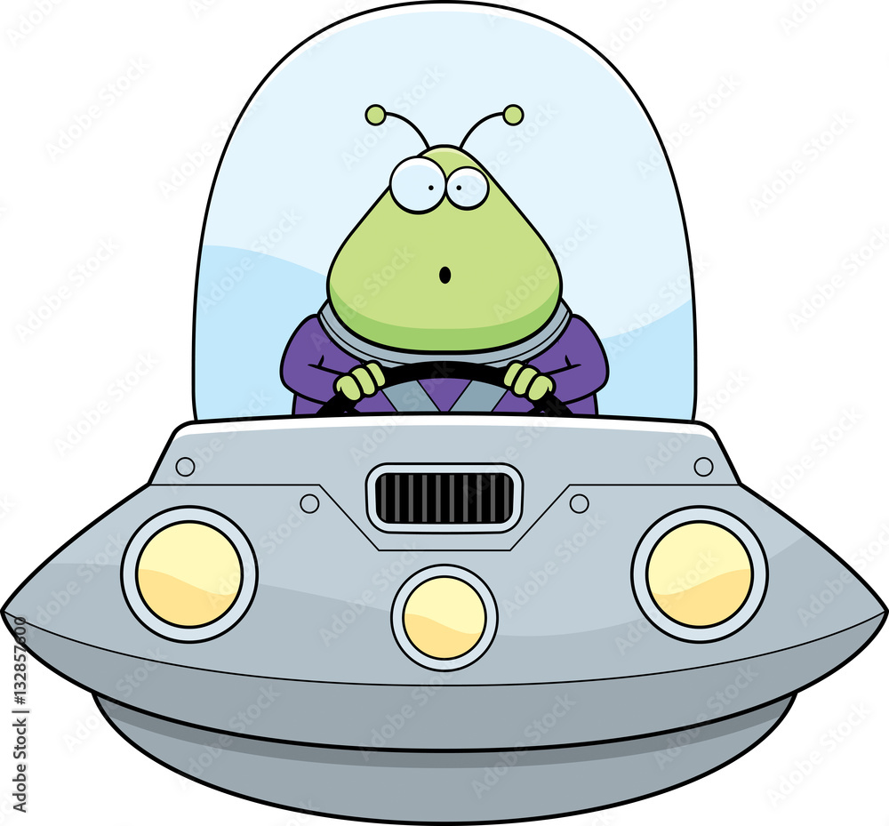 Surprised Cartoon Alien UFO Stock Vector | Adobe Stock