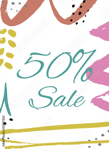 Discount card design. Can be used for social media sale website, posters, flyers, email, newsletter, ads, promotional material. Mobile banner templates. © Tanyasun