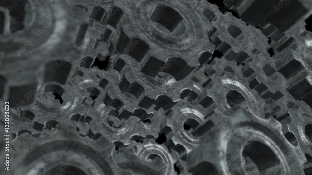 Gears Rotation Background. 3d render loop video. Full HD Gears Rotation Background. 3d render loop video. Full HD