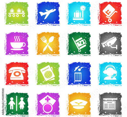 Airport icon set