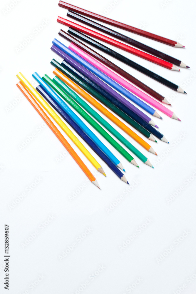 Color pencils on white background Color pencils on white background