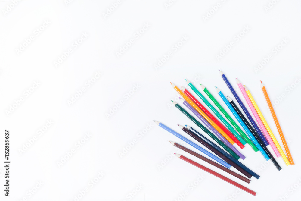 Color pencils on white background Color pencils on white background